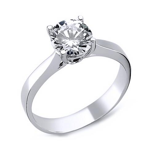 Inel elegant argint 925 rodiat cu zirconiu alb [1]