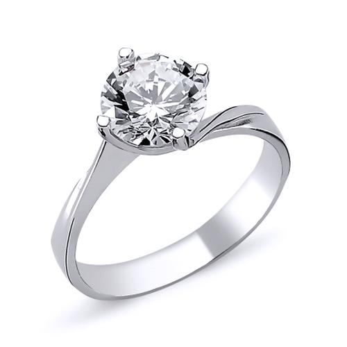 Inel elegant argint 925 rodiat cu zirconiu alb ITU0013 [1]