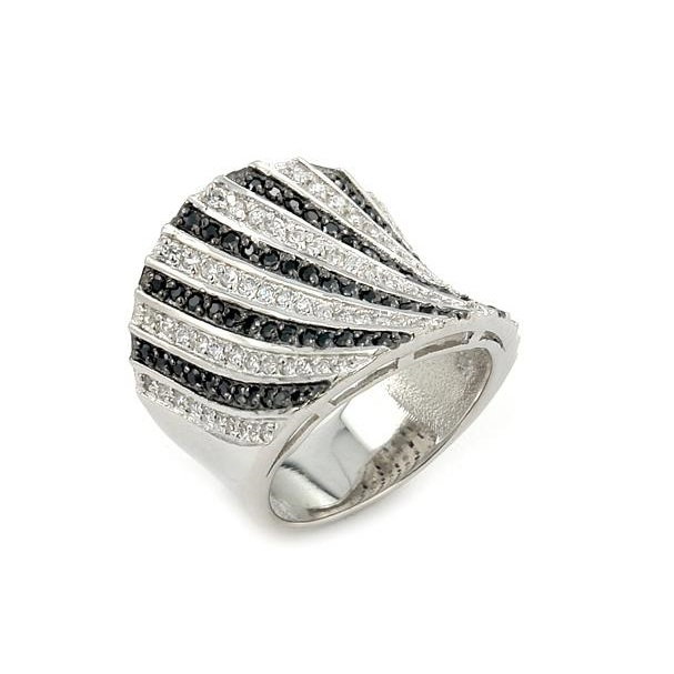 Inel elegant de argint 925 rodiat cu zirconii [1]