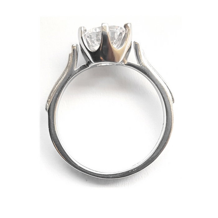 Inel elegant din argint rodiat 925 cu zirconii [2]