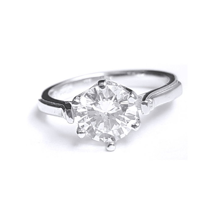 Inel elegant din argint rodiat 925 cu zirconii [1]