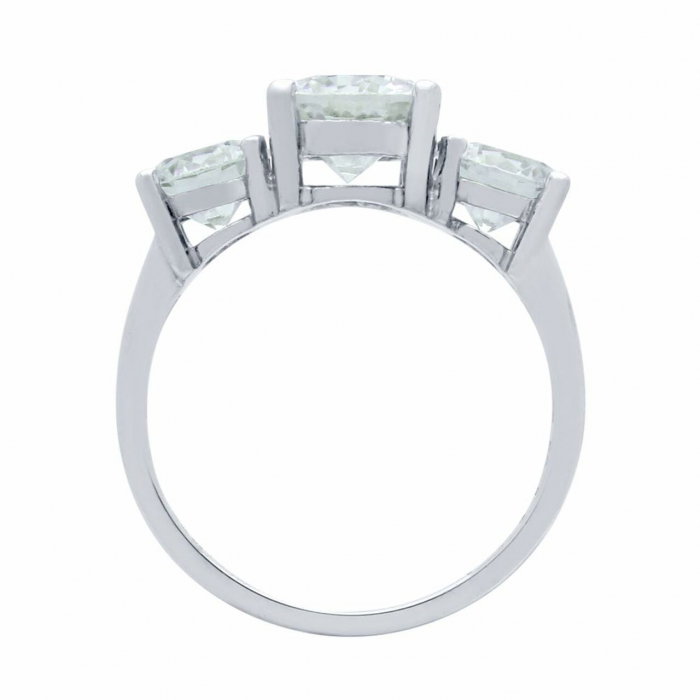 Inel elegant din argint 925 rodiat cu 3 zirconii [2]