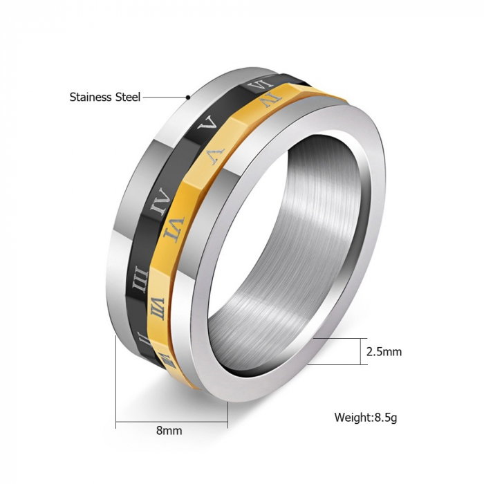 Inel inox antistres cu cifre romane [5]