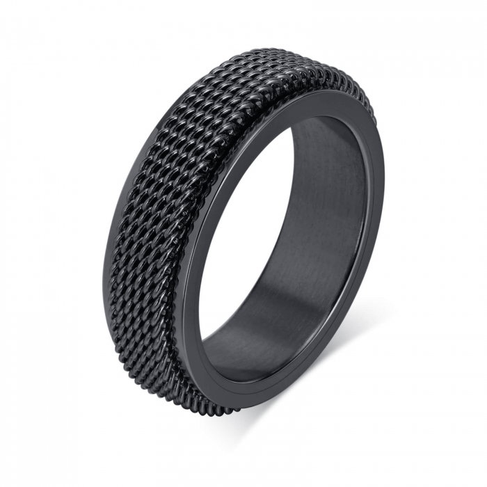 Inel inox antistres negru cu plasa rotativa [1]