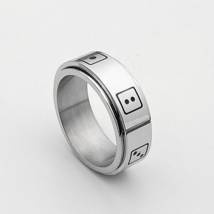 Inel inox antistres cu zaruri [3]