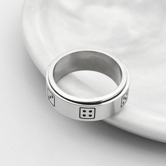 Inel inox antistres cu zaruri [4]