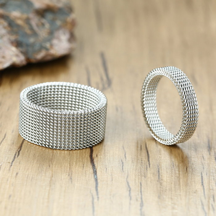 Inel inox argintiu tip plasa 10 mm [11]