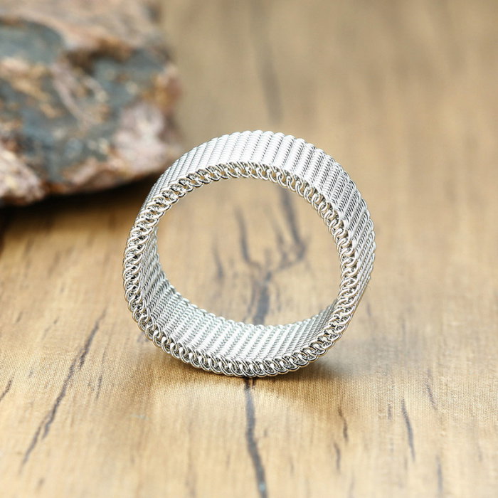 Inel inox argintiu tip plasa 10 mm [5]