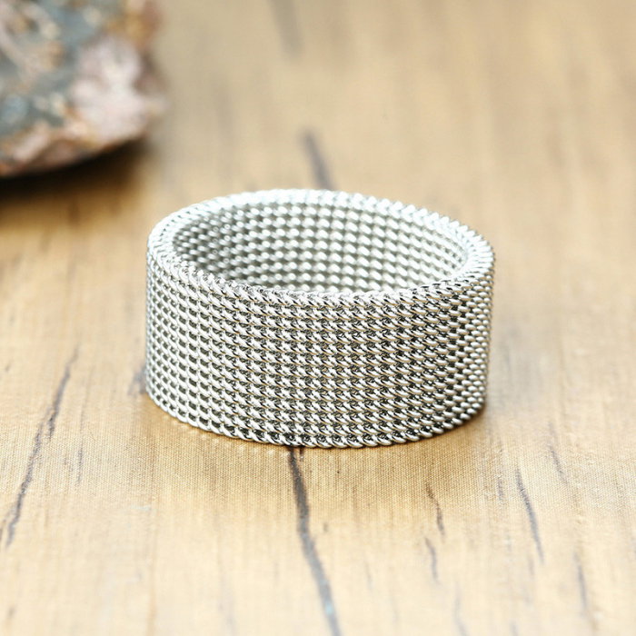 Inel inox argintiu tip plasa 10 mm [3]