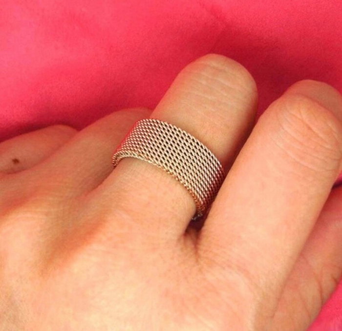 Inel inox argintiu tip plasa 10 mm [4]