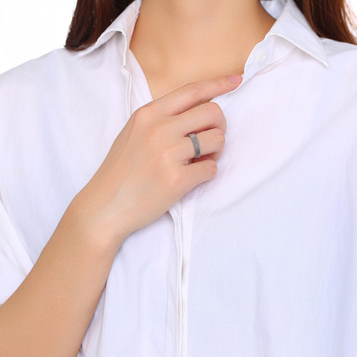 Inel inox argintiu tip plasa 4 mm [2]