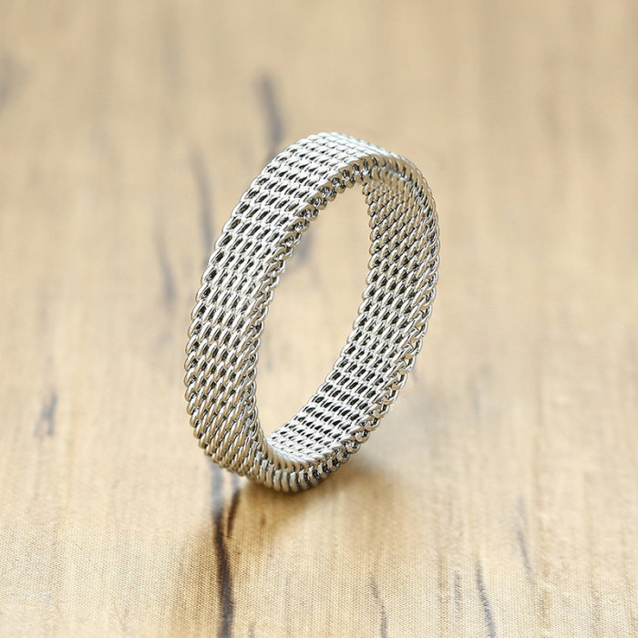 Inel inox argintiu tip plasa 4 mm [4]