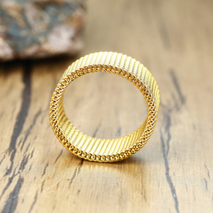 Inel inox auriu tip plasa 10 mm [5]