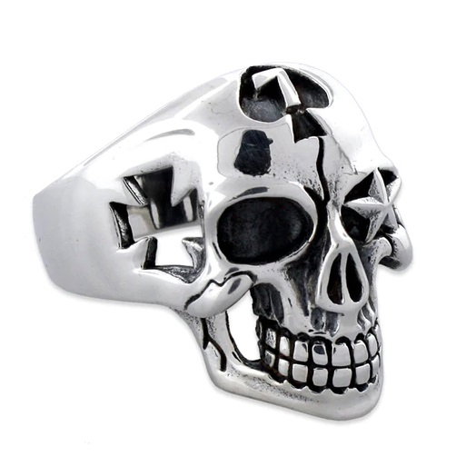 Inel inox biker cu craniu stilizat [6]