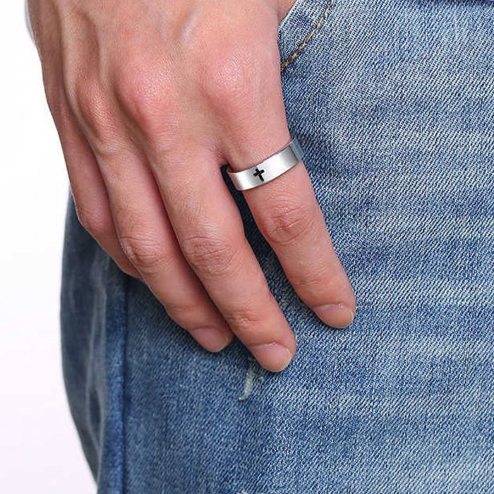 Inel inox cu cruce [6]