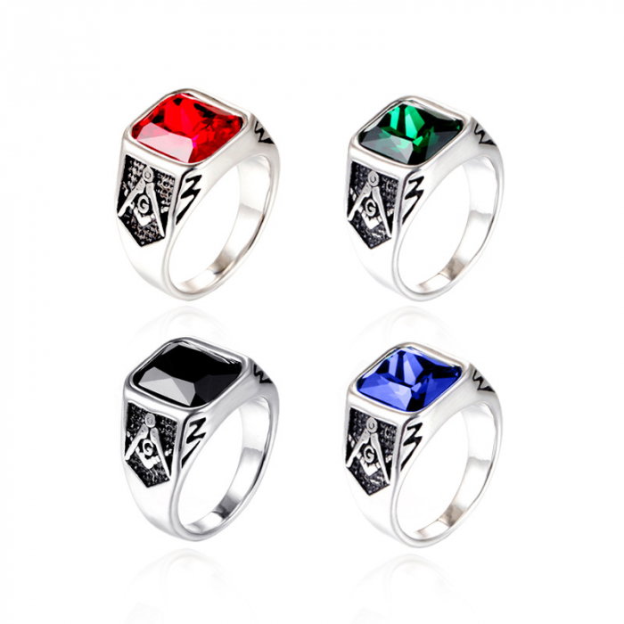 Inel inox cu zirconiu negru The Grand Architect [3]