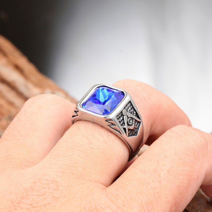 Inel inox cu zirconiu verde The Grand Architect [4]