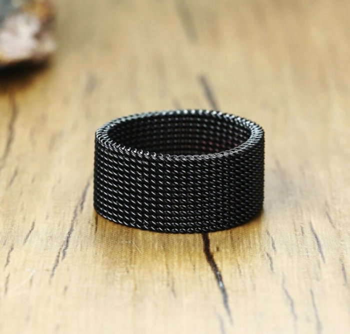 Inel inox negru tip plasa 10 mm [3]