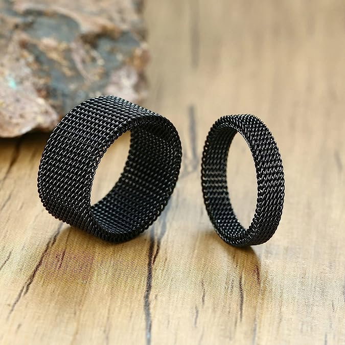 Inel inox negru tip plasa 10 mm [7]