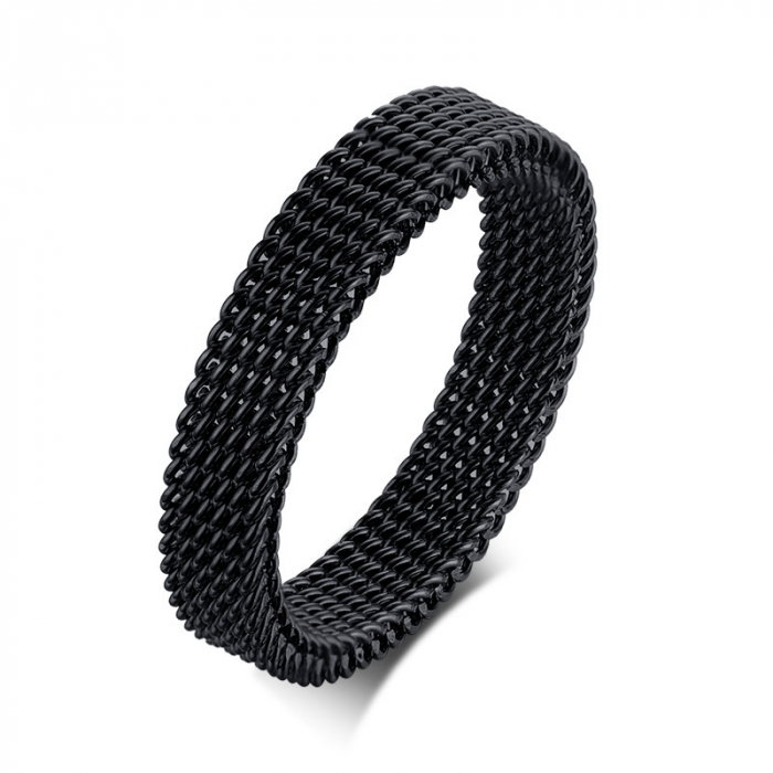 Inel inox negru tip plasa 4 mm [1]