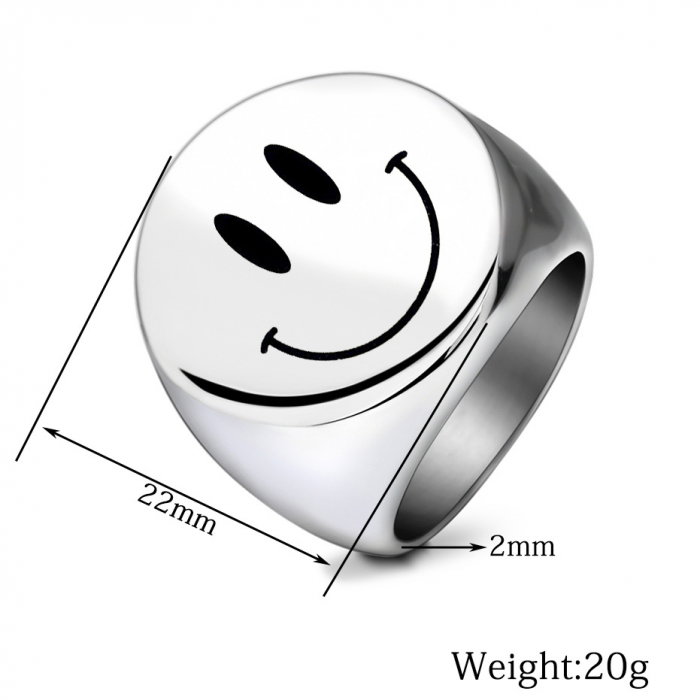 Inel inox Smiley [5]