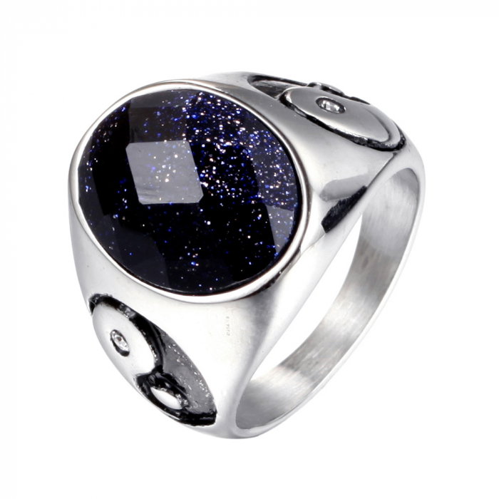 Inel inox Yin si Yang cu zirconiu [1]