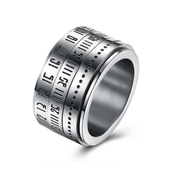 Inel antistres lat din inox cu calendar numeric, ISTF0001 [1]