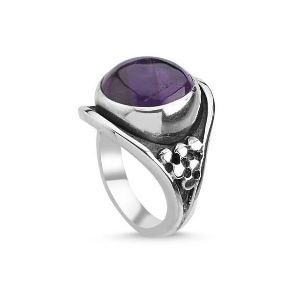 Inel reglabil din argint Handmade cu Ametist [1]