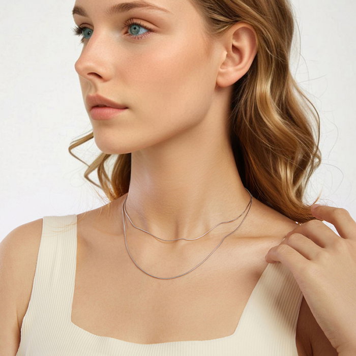 Lant argint sarpe 1 mm ajustabil [10]