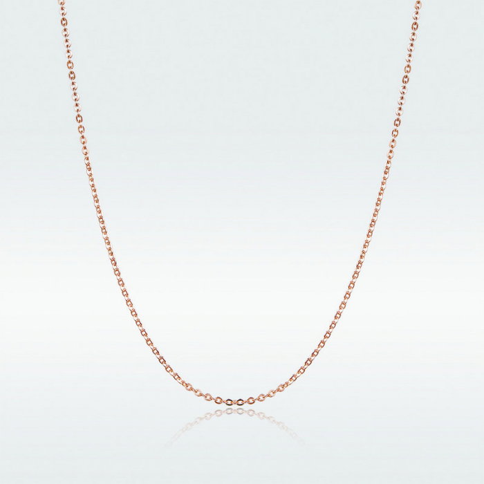 Lant reglabil argint placat cu aur roz 50 cm cu zale ovale [6]