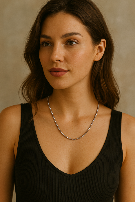 Lant argint cu bilute 2,5 mm, 60 cm [4]