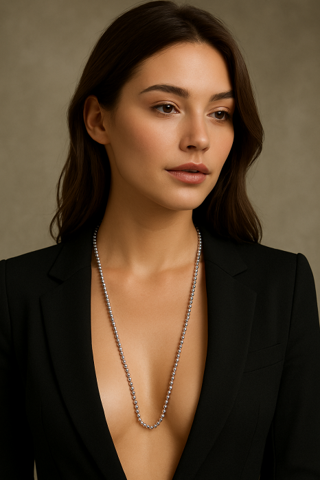 Lant argint cu bilute 2,5 mm, 70 cm [5]