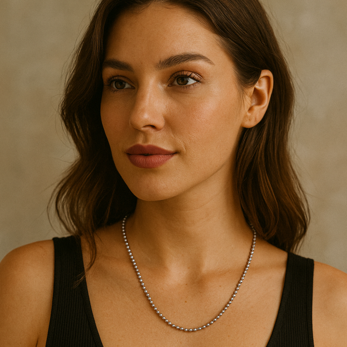 Lant argint cu bilute 3 mm, 60 cm [2]