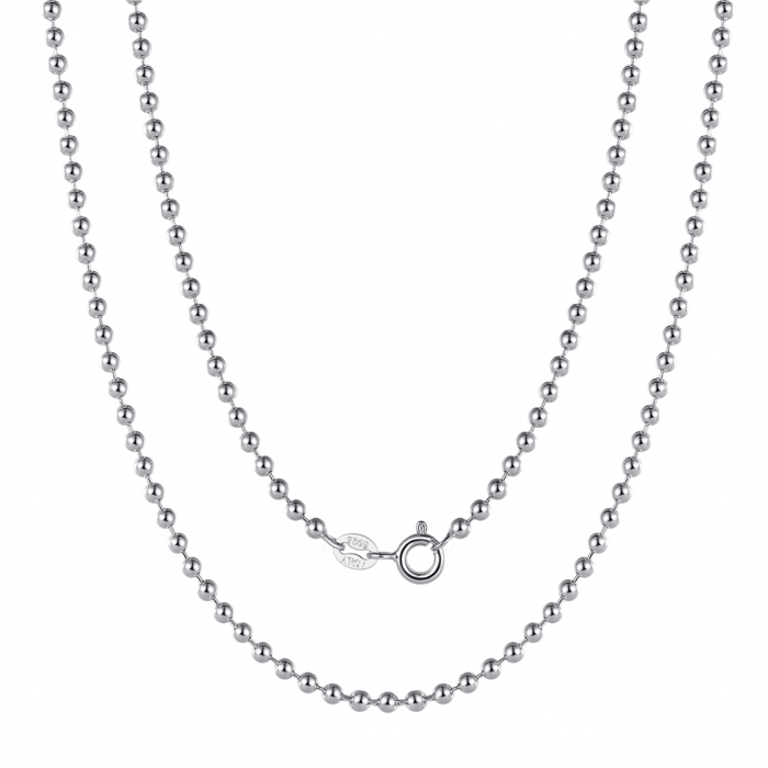 Lant argint cu bilute 3 mm, 60 cm [4]