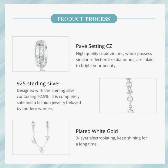 Lant argint cu fluturasi [6]