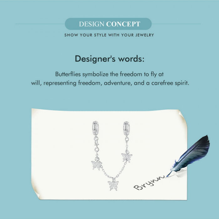 Lant argint cu fluturasi [8]