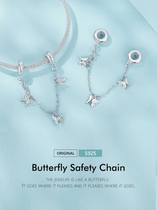 Lant argint cu fluturasi [9]