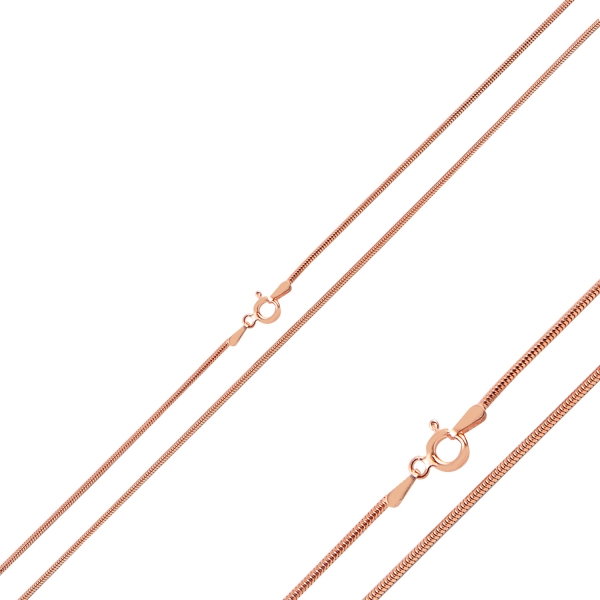 Lant argint placat cu aur roz model sarpe Tondo - Lungime: 50 cm [1]