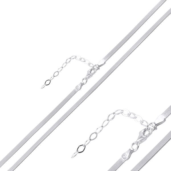 Lant argint sarpe plat 45 cm + 5 cm lant ajustabil [2]