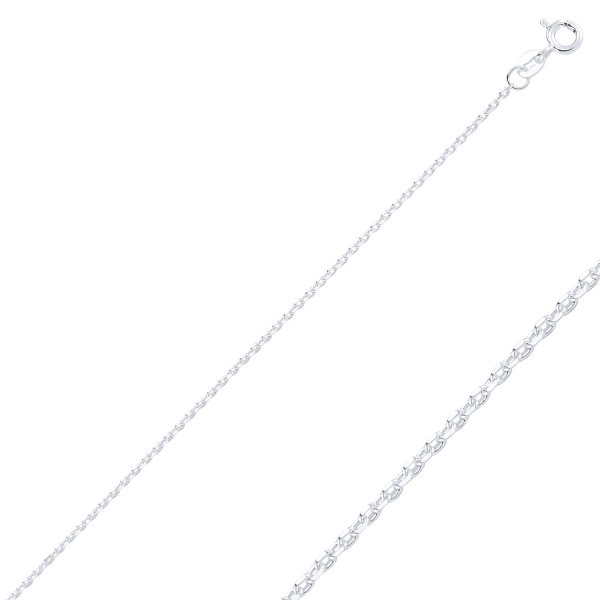 Lant de argint 925 rodiat Forzentina cu cu taietura tip diamant zale ovale, Latime 2,00 mm - LTU0024 [2]