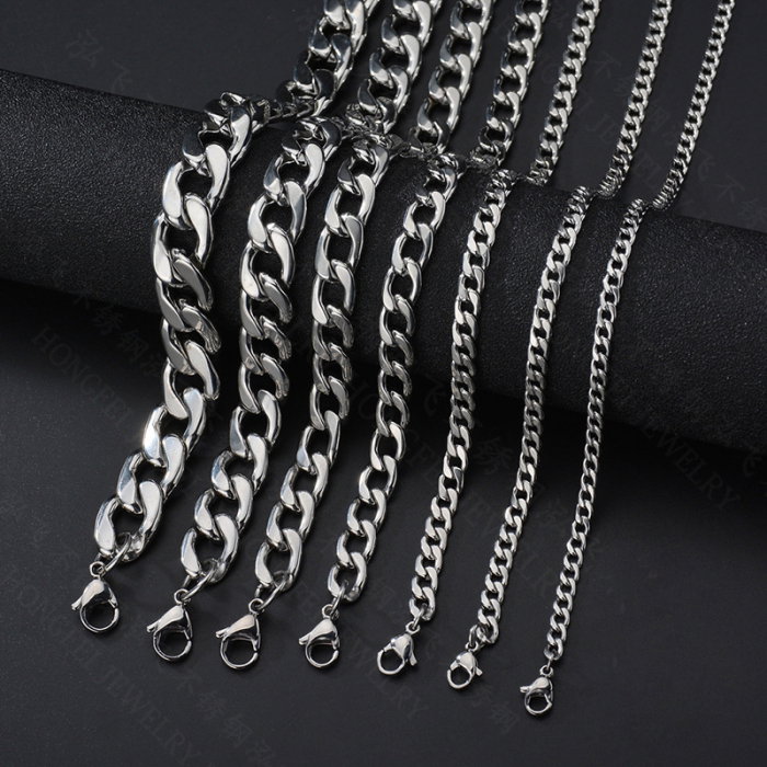 Lant inox cuban cu zale plate 50 cm [3]