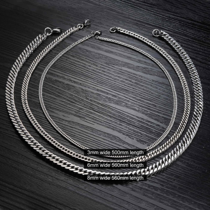 Lant inox argintiu 56 cm x 6 mm [4]