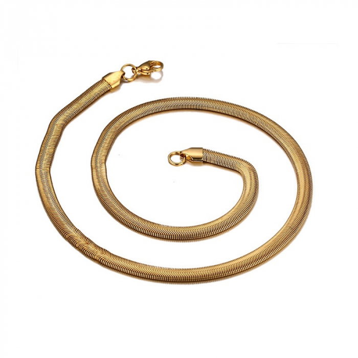 Lant inox aurit model sarpe 6 mm, 50 cm [1]