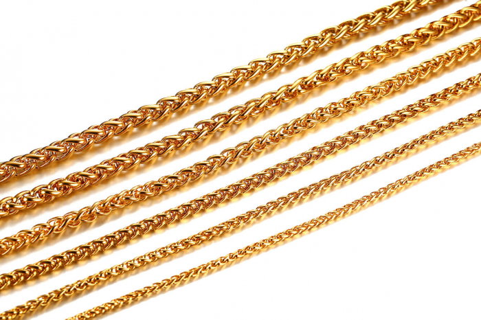 Lant inox auriu model marinaresc 3 mm, 60 cm [1]