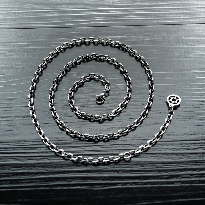 Lant inox cu zale ovale gri - Latime 4 mm, Lungime 70 + 5 cm [2]