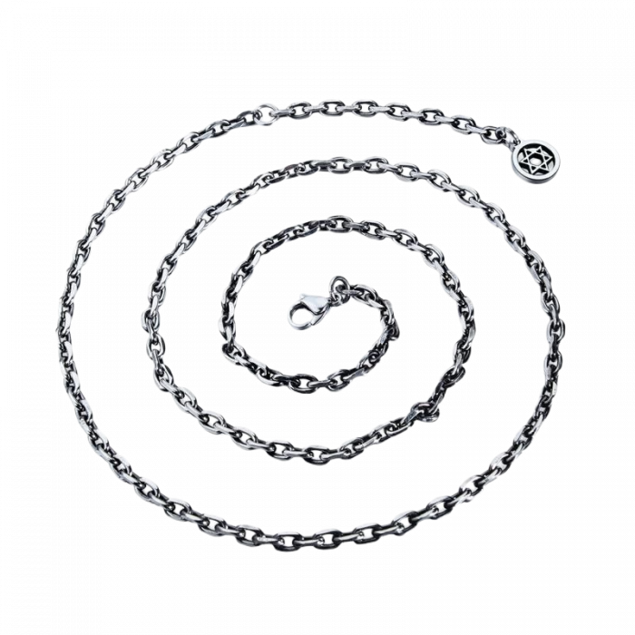 Lant inox cu zale ovale gri - Latime 4 mm, Lungime 70 + 5 cm [1]