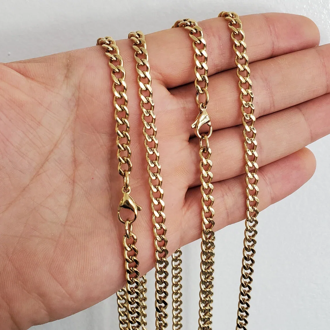 Lant inox cubanez auriu de 5 mm [6]