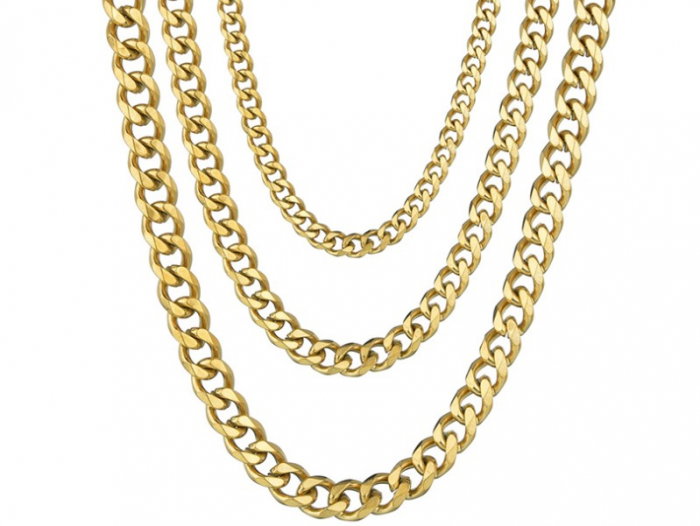 Lant inox cubanez auriu de 5 mm [13]