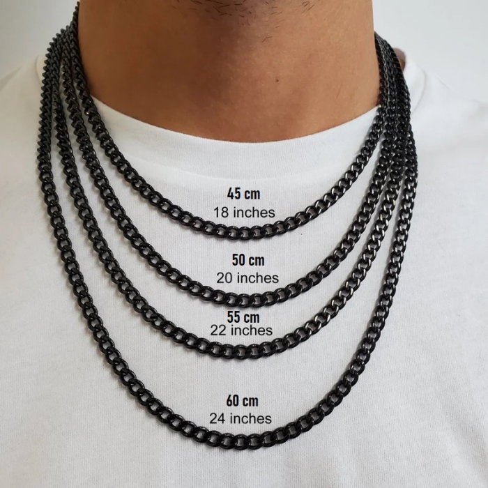 Lant inox cubanez negru 3,5 mm, 50 cm [3]