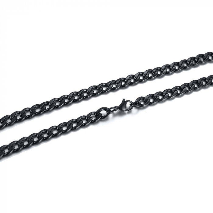 Lant inox cubanez negru 7,5 mm, 60 cm [1]